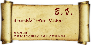 Brendörfer Vidor névjegykártya